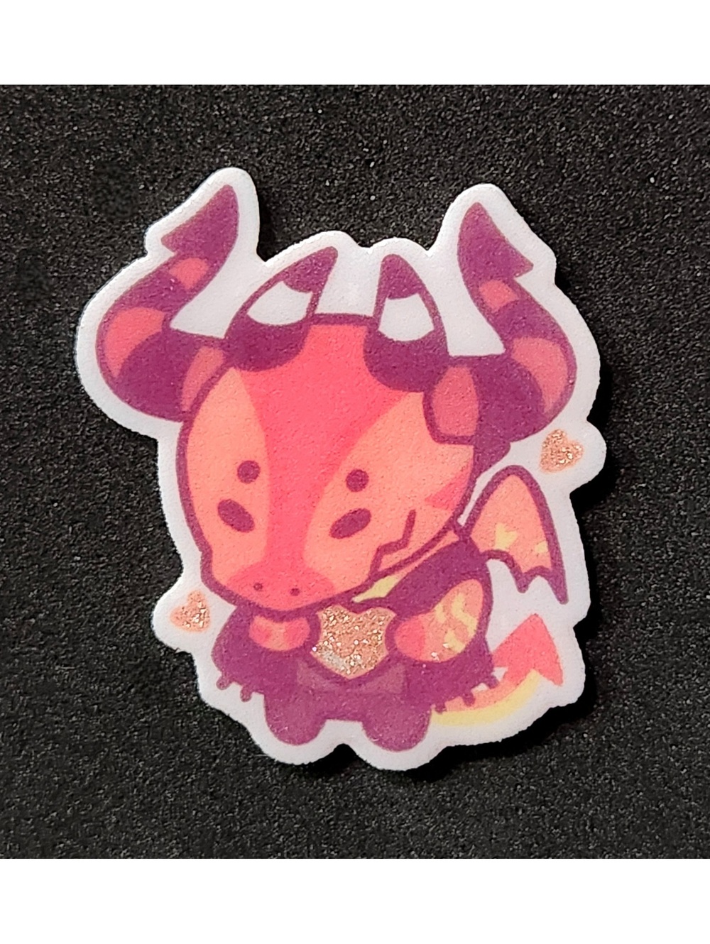 Satan glitter pin - Helluva Boss